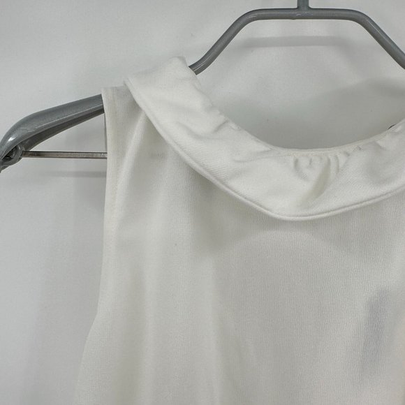 Pomander Place by Tuckernuck White Blythe Dress M Sleeveless Ruffle Collar Bow - Picture 3 of 9